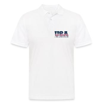 College USA Red White Blue Stars And Stripes Motto - Männer Poloshirt - Weiß - Vorne - Kai (181cm)