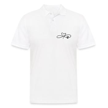 Infinity Herz mit Pfote Hund Katze - Männer Poloshirt - Weiß - Vorne - Kai (181cm)