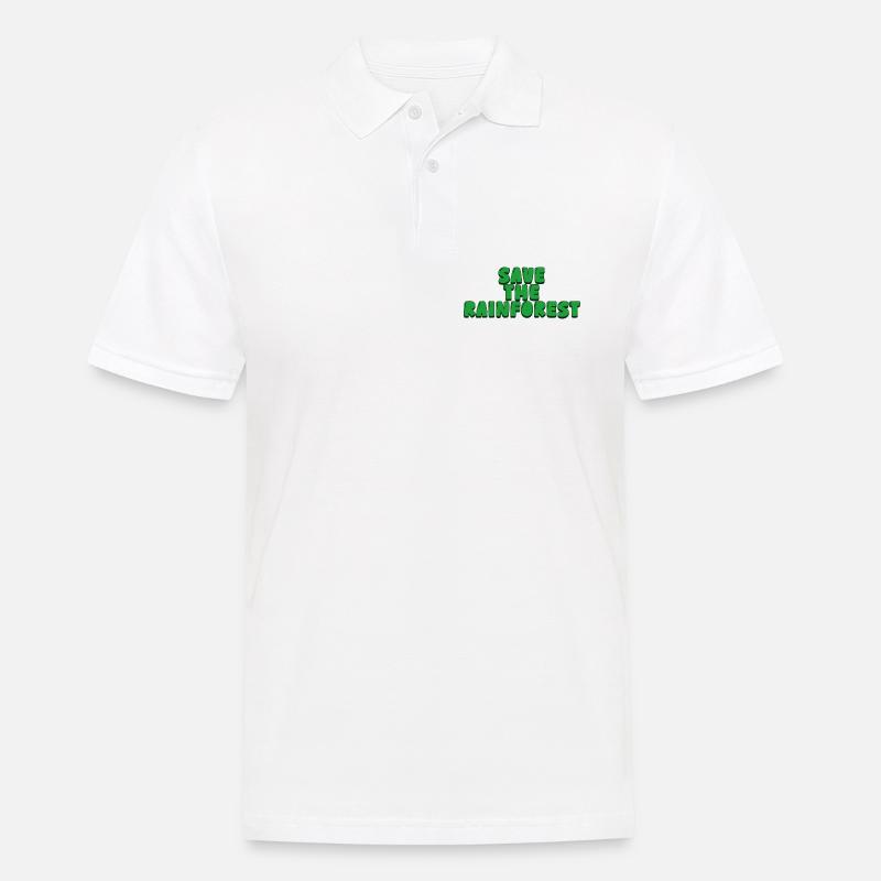 save the rainforest - Männer Poloshirt - Weiß