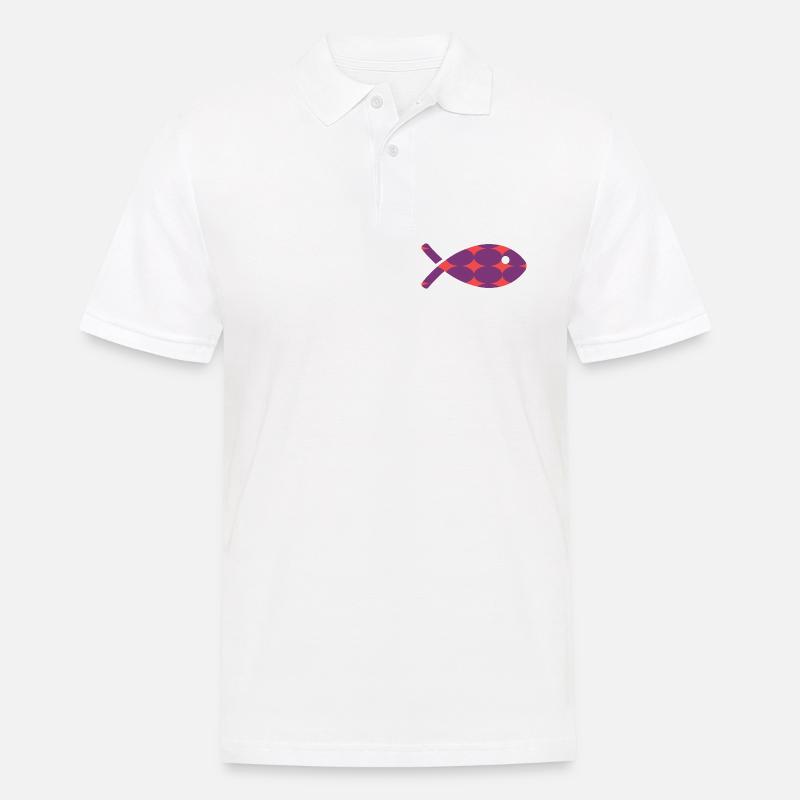 FISCH - Männer Poloshirt - Weiß