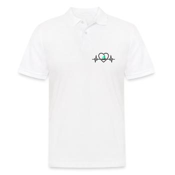 Herz Segeln – Leidenschaft Boot - Männer Poloshirt - Weiß - Vorne - Kai (181cm)