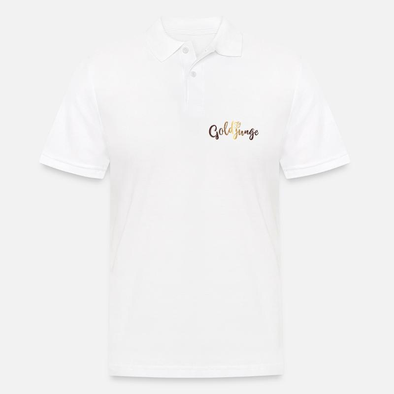 Goldjunge Basic Gold - Männer Poloshirt - Weiß