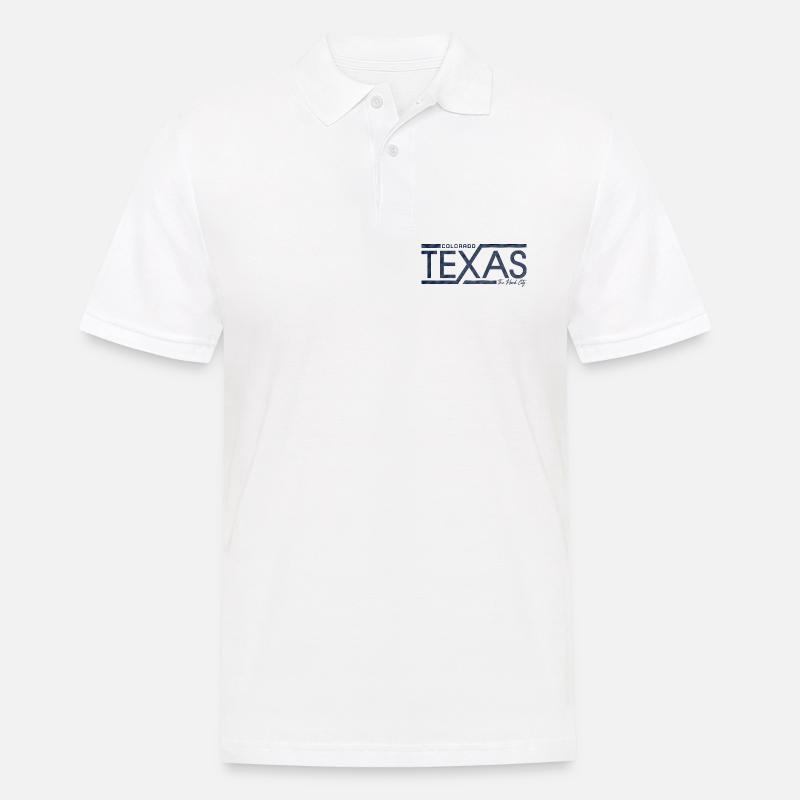 Texas Stripes Retro State Panel - Männer Poloshirt - Weiß