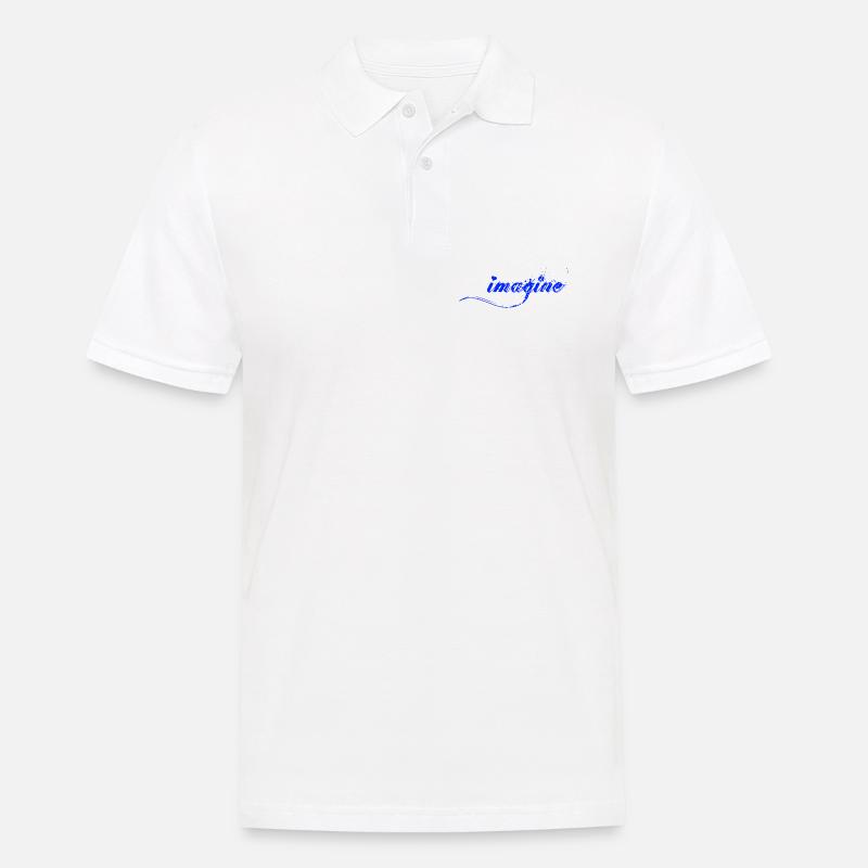 Imagine Blaue Farbklecks Script - Männer Poloshirt - Weiß