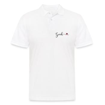 Geek - Männer Poloshirt - Weiß - Vorne - Kai (181cm)