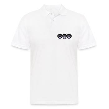 the three monkeys - Men's Polo Shirt - white - Front - Kai (181cm)