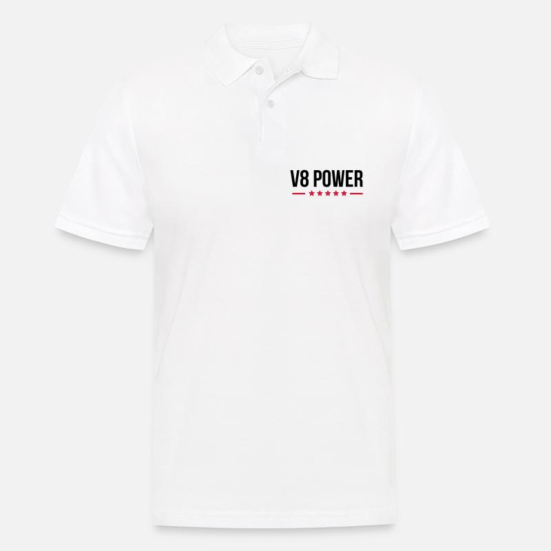 V8 Power - Männer Poloshirt - Weiß
