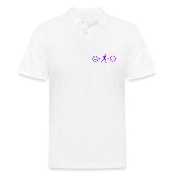 Geschenkidee für einen Running mit Running - Männer Poloshirt - Weiß - Vorne - Kai (181cm)