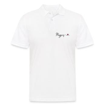 Physique - J’adore la typographie physique avec un cœur - Polo Homme - blanc - Devant - Kai (181cm)