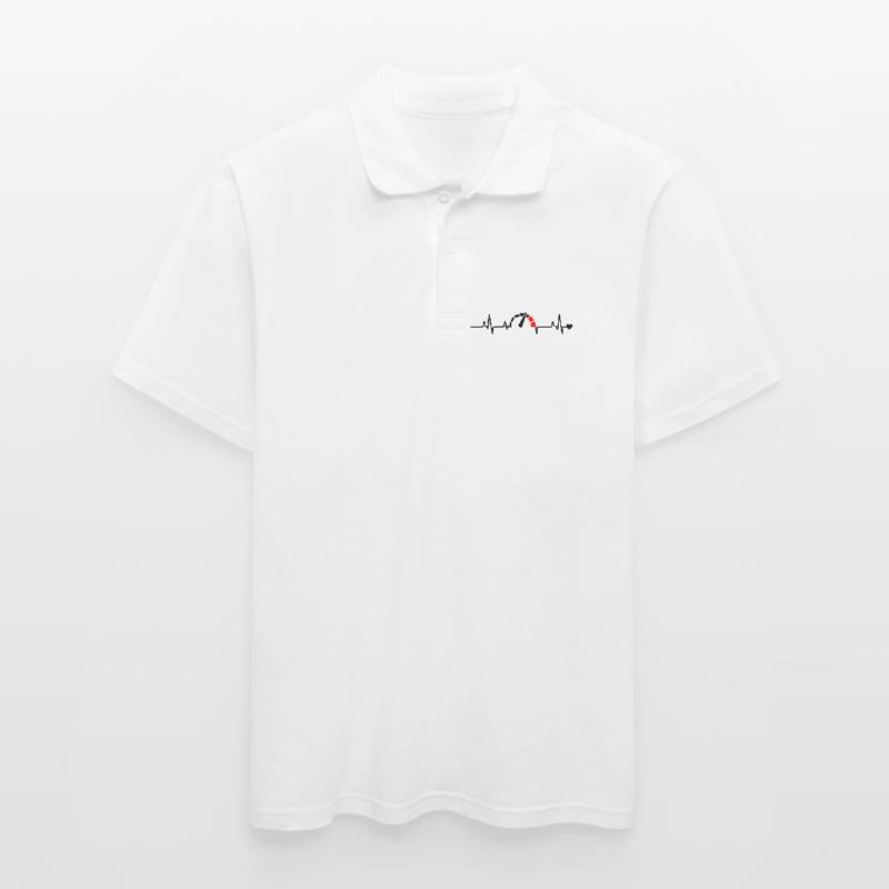 Red Segment Bow Logo Pattern Men's Polo Shirt