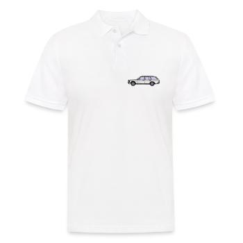 MB W123 T Model Kombi ...(25) - Männer Poloshirt - Weiß - Vorne - Kai (181cm)