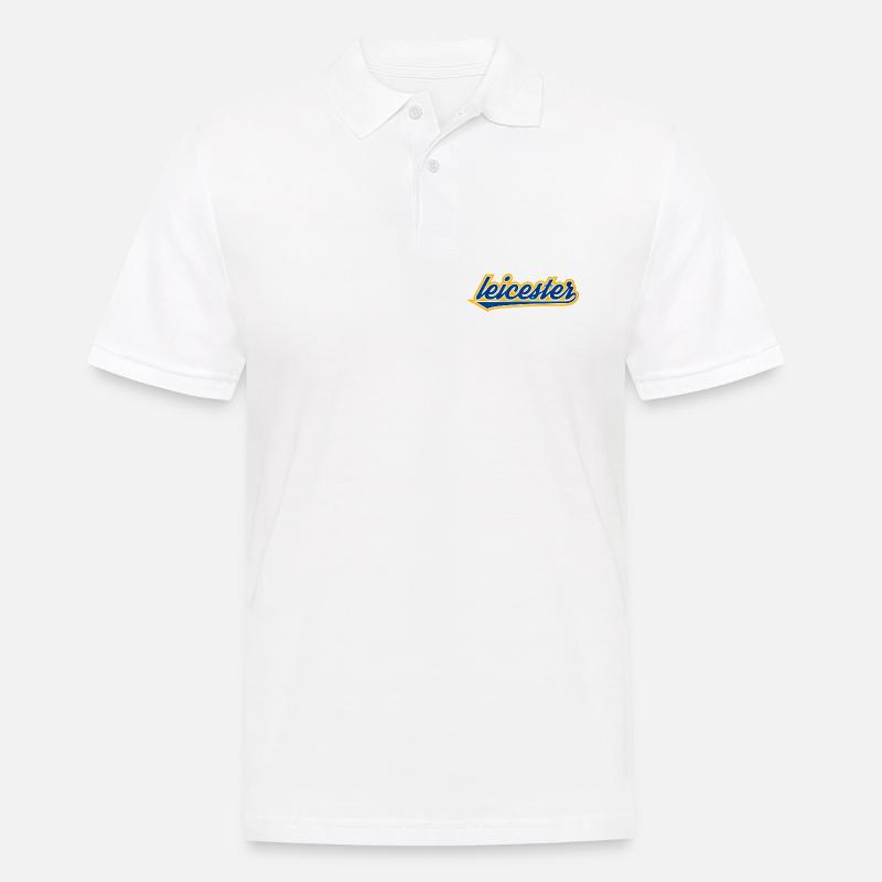 Leicester Script Swoosh auf Kleidung - Männer Poloshirt - Weiß