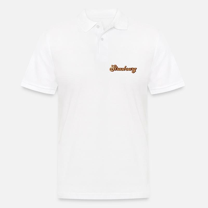 Strasbourg Script Souvenir - Männer Poloshirt - Weiß