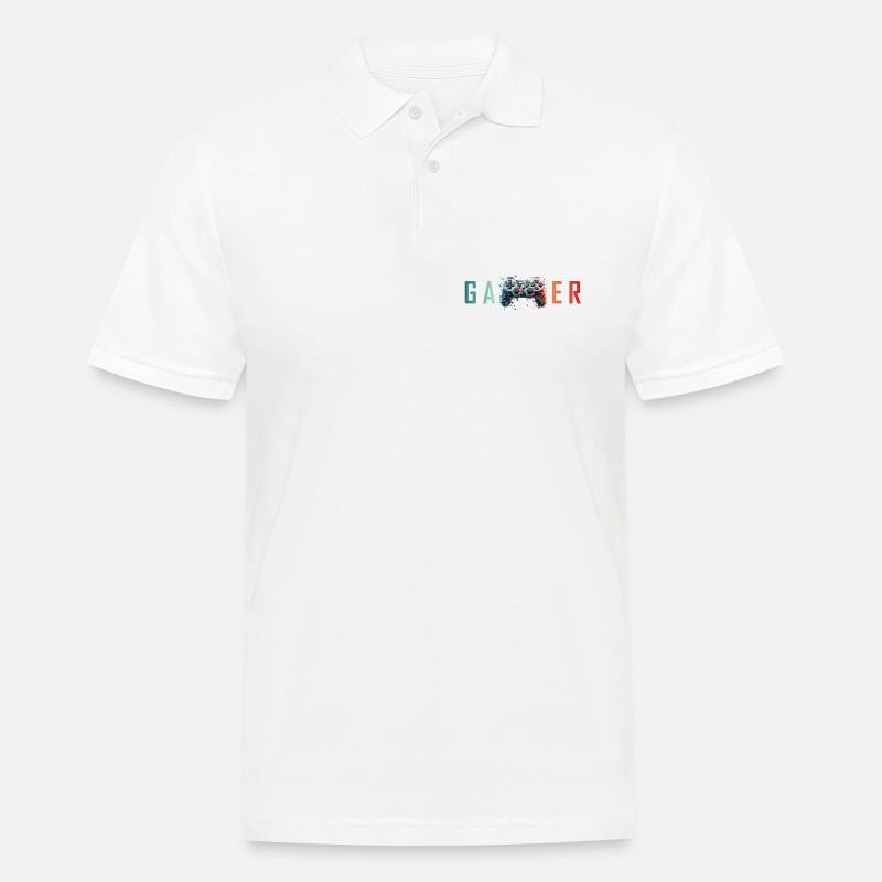 Gamer Exploding Controller Design - Men's Polo Shirt - white
