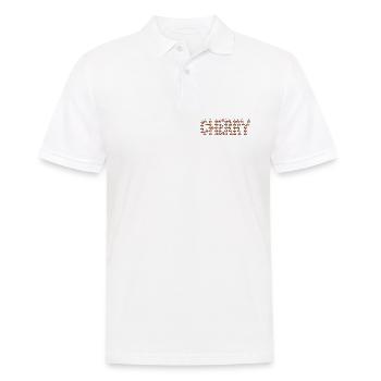 Kirschtypografie - Männer Poloshirt - Weiß - Vorne - Kai (181cm)