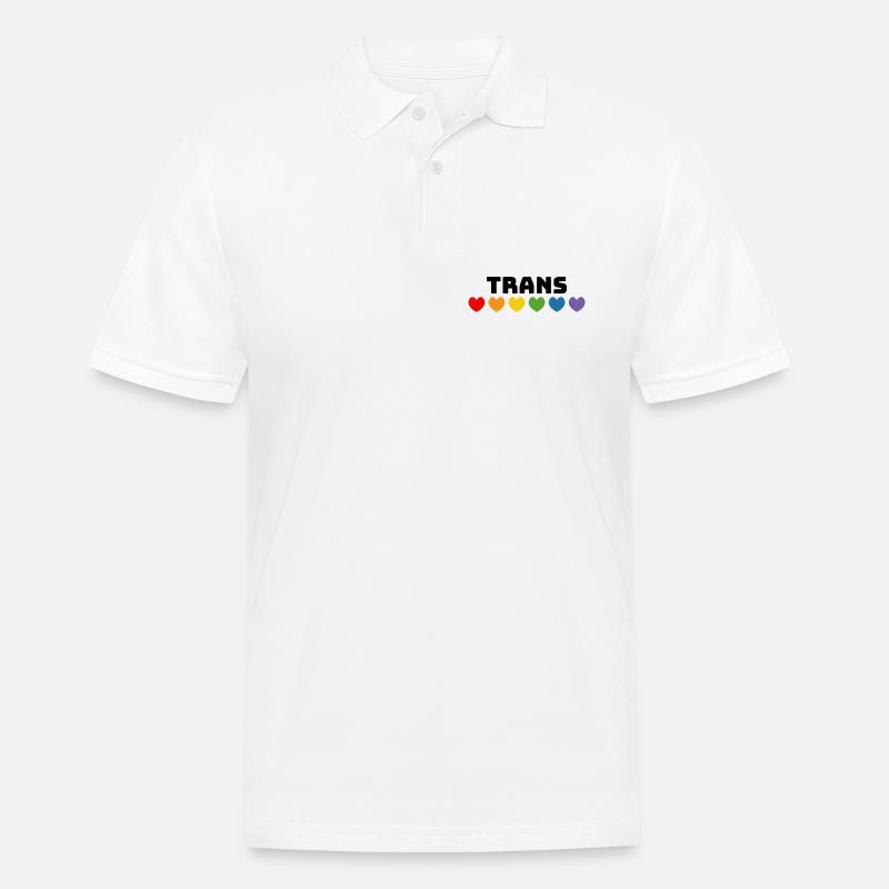 Cuore arcobaleno trans nero - Polo da uomo - bianco