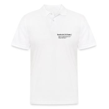 3 W-Fragen - Männer Poloshirt - Weiß - Vorne - Kai (181cm)