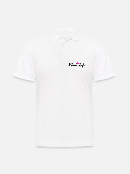 mom_life_heart - Polo Homme - blanc
