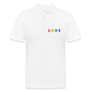 Mois de la fierté LGBT - Love is Love - Polo Homme - blanc - Devant - Kai (181cm)