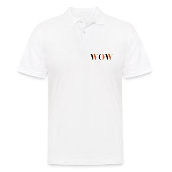 WOW dreifarbig - Männer Poloshirt - Weiß - Vorne - Kai (181cm)