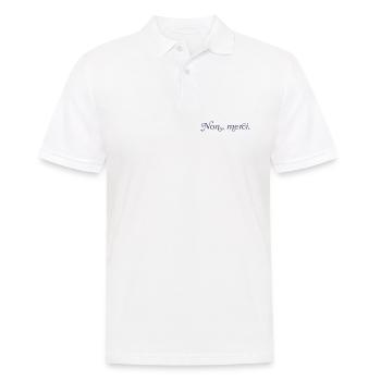 Non, merci – French Minimalism - Men's Polo Shirt - white - Front - Kai (181cm)