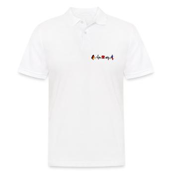 Cardio coeur avec drapeau Allemagne et drapeau République tchèque - Polo Homme - blanc - Devant - Kai (181cm)