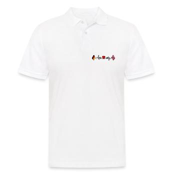 Cardio heart with Flag Germany and flag Norway - Men's Polo Shirt - white - Front - Kai (181cm)