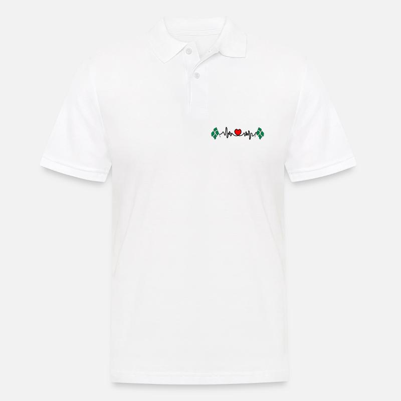 Devon-Flagge mit Herzschlag - Männer Poloshirt - Weiß