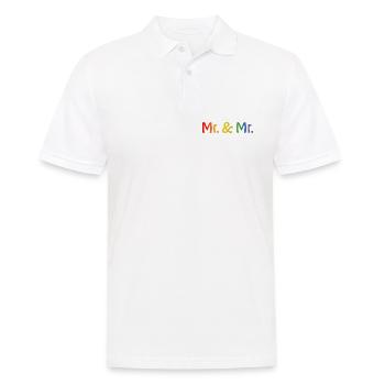 Rainbow Mr and Mr 1 LGBT lgbtqi queer gay - Polo Homme - blanc - Devant - Kai (181cm)