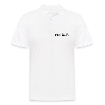 Simple Hobby Icons Cats Coffee Mountains Love - Men's Polo Shirt - white - Front - Kai (181cm)