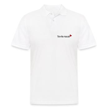 GERADE VERHEIRATET. Junggesellinnenabschied. VALENTINSTAG. PAAR - Männer Poloshirt - Weiß - Vorne - Kai (181cm)