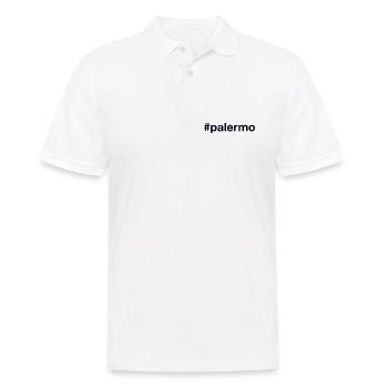 PALERMO Hashtag - Männer Poloshirt - Weiß - Vorne - Kai (181cm)