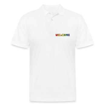 arc-en-ciel bienvenue CSD chemise LGBT lgbtqi queer - Polo Homme - blanc - Devant - Kai (181cm)