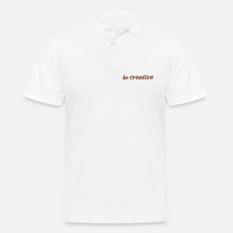 Be Creative Script Marron - Polo Homme - blanc