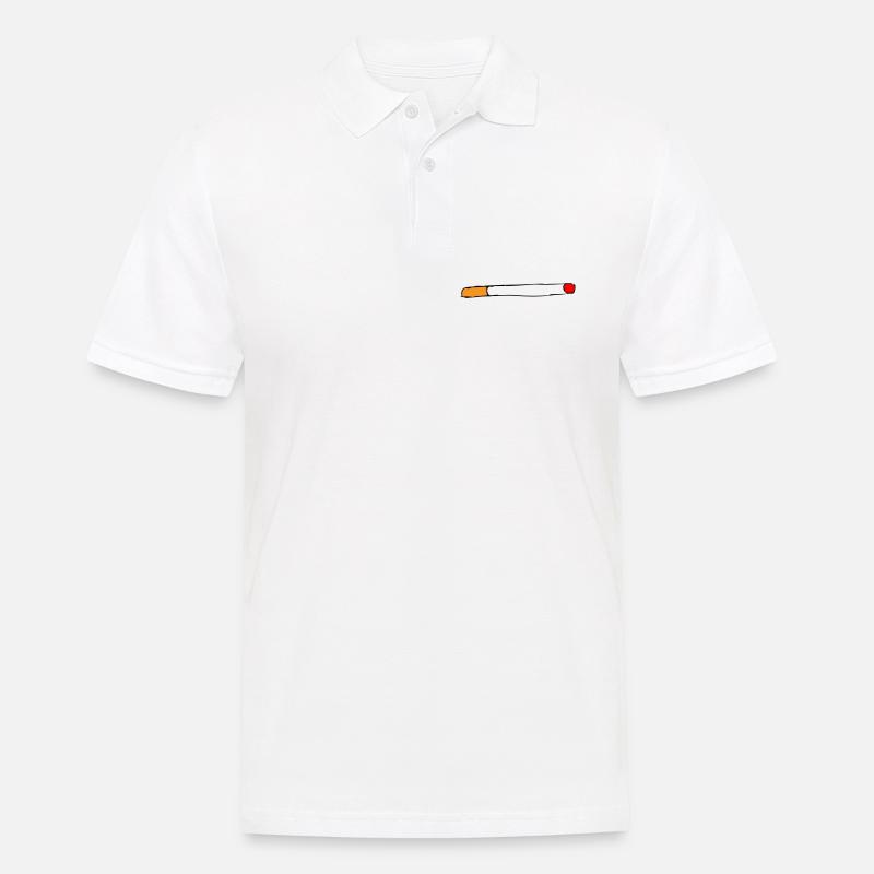 Zigarette - Männer Poloshirt - Weiß