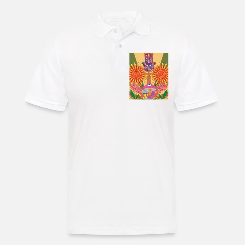 Conception de fleurs psychédéliques - Polo Homme - blanc