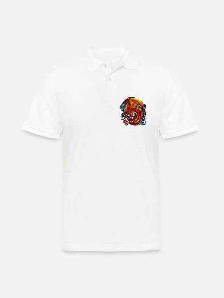 roter Drache - Männer Poloshirt - Weiß