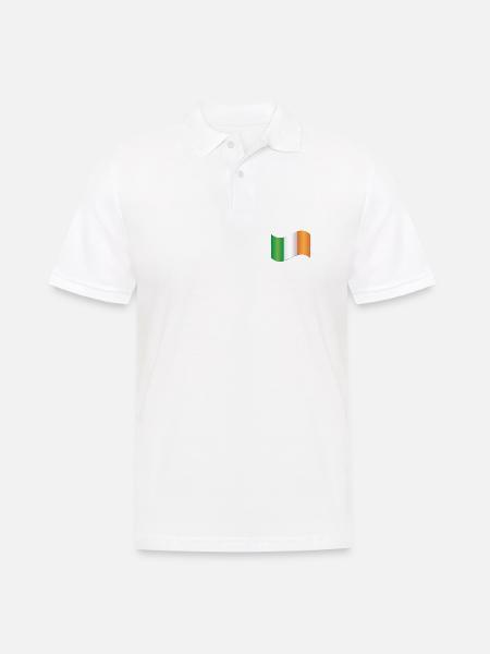 Irische Flagge - Männer Poloshirt - Weiß