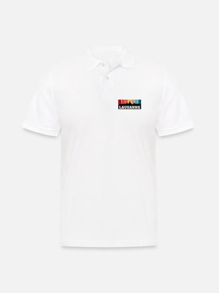 Lausanne Schweiz Travel Souvenir City Skyline - Männer Poloshirt - Weiß