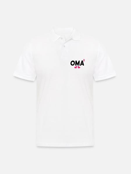 Oma hoch Zwei - Männer Poloshirt - Weiß