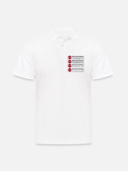 4 x Stop Bitte keine Werbung Sticker - Männer Poloshirt - Weiß