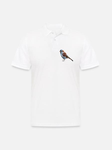 Vogel Spatz  - Männer Poloshirt - Weiß