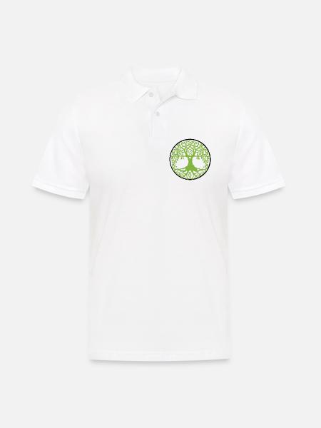 Mandala Baum des Lebens - Männer Poloshirt - Weiß