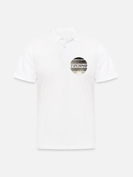 Techno Diskokugel gold - Männer Poloshirt - Weiß