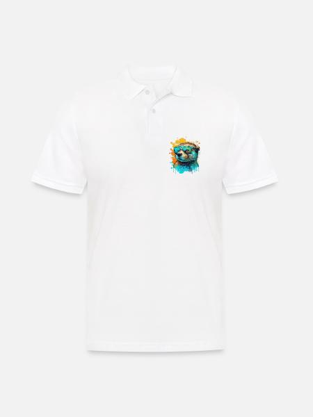 Cool Otter - Männer Poloshirt - Weiß