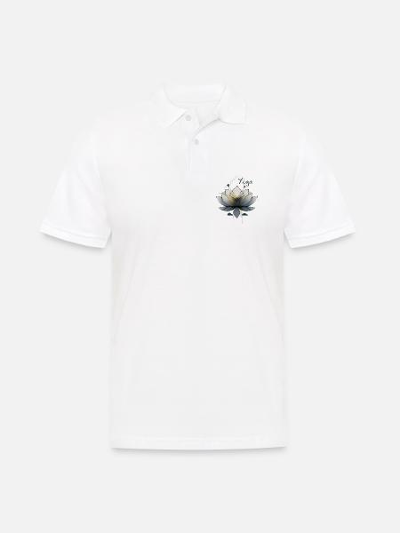 Lotus Yoga Geometrische Mandala - Männer Poloshirt - Weiß