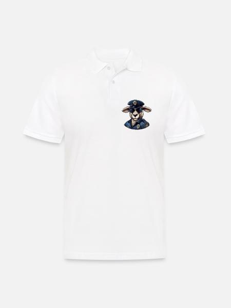 Schaf Polizist - Männer Poloshirt - Weiß
