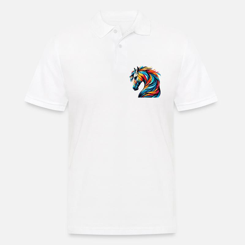 Pferd - Männer Poloshirt - Weiß