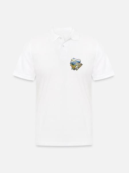 Aquarell Landkarte Ecuador - Männer Poloshirt - Weiß