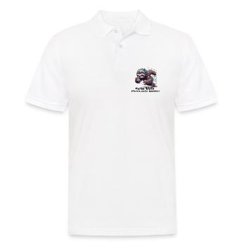 Blauer Flitzer Faultier - Männer Poloshirt - Weiß - Vorne - Kai (181cm)